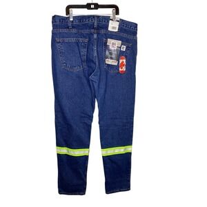 Big Bill Men 38x34 Blue Work Jeans Reflective Tape Hi-Vis Canada NWT New